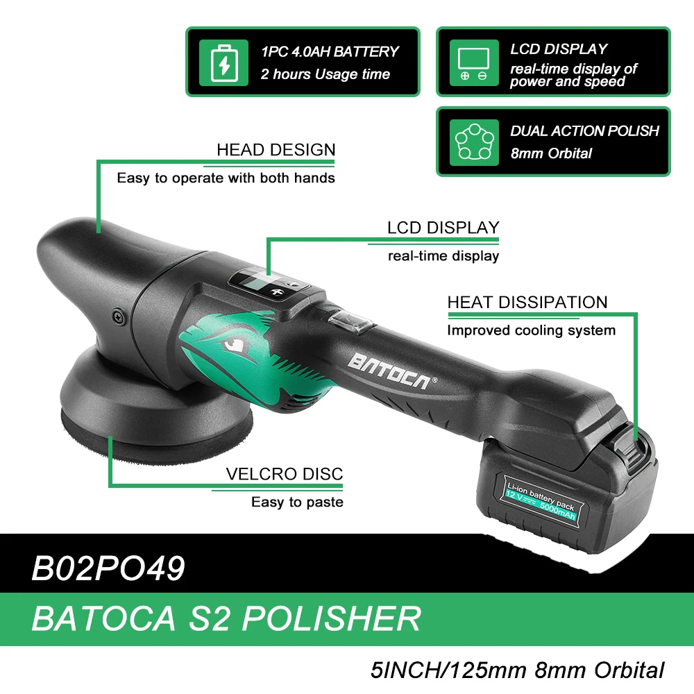 BATOCA S2 4.0Ah 5-Zoll Akku-Au – Orbital Polisher Da Bewertung und Preis